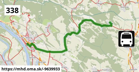 338 "L" v: Csővár, Mikszáth Kálmán út= >  Vác, autóbusz-állomás