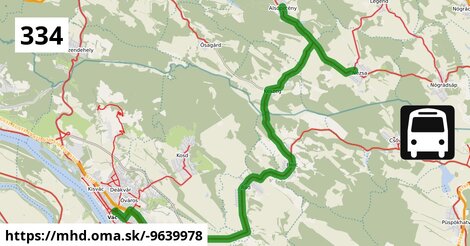 334 "J" v: Nézsa, gyógyszertár = >  Alsópetény, községháza = >  Vác, autóbusz-állomás