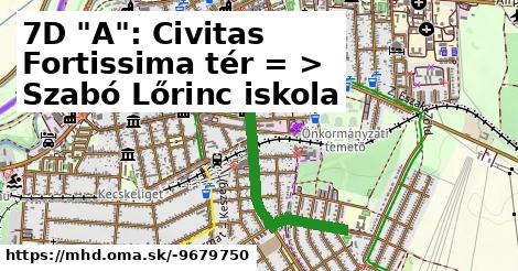 7D "A": Civitas Fortissima tér = >  Szabó Lőrinc iskola