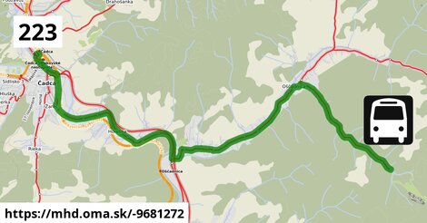 Bus 223: Oščadnica, Dedovka = >  Čadca, aut.st.