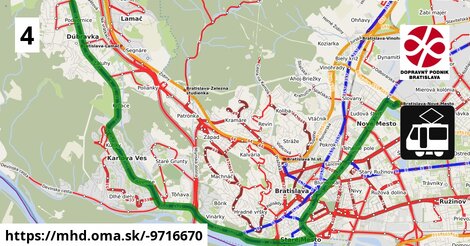 Tram 4: Pri kríži = >  Stn. Nové Mesto