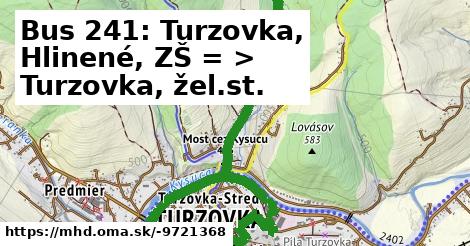 Bus 241: Turzovka, Hlinené, ZŠ = >  Turzovka, žel.st.