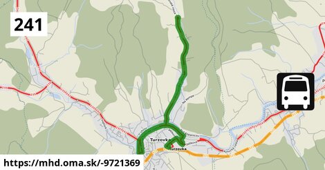 Bus 241: Turzovka, žel.st. = >  Turzovka, Hlinené, ZŠ