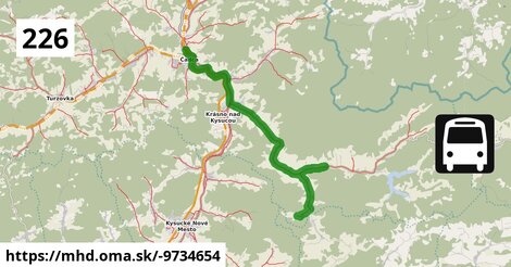 Bus 226: Čadca, aut.st. = >  Stará Bystrica, Lány