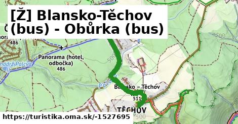 [Ž] Blansko-Těchov (bus) - Obůrka (bus)