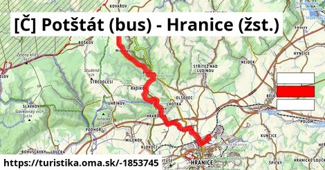 [Č] Potštát (bus) - Hranice (žst.)