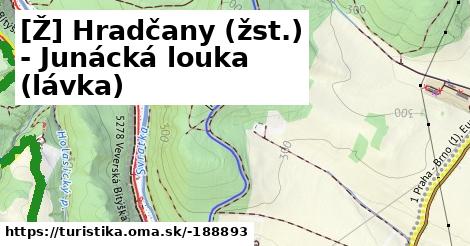 [Ž] Hradčany (žst.) - Junácká louka (lávka)