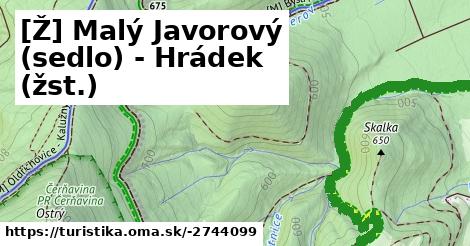 [Ž] Malý Javorový (sedlo) - Hrádek (žst.)