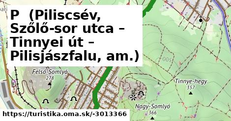P+ (Piliscsév, Szőlő-sor utca – Tinnyei út – Pilisjászfalu, am.)
