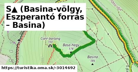 S▲ (Basina-völgy, Eszperantó forrás – Basina)