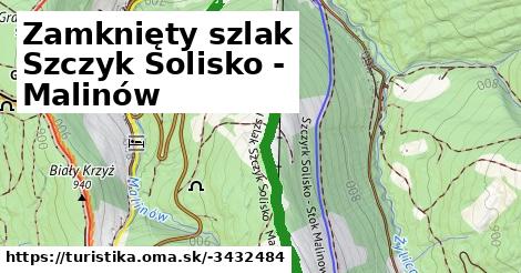 Zamknięty szlak Szczyk Solisko - Malinów