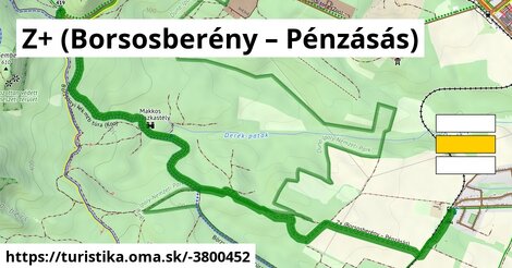 Z+ (Borsosberény – Pénzásás)