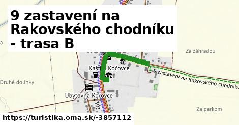 9 zastavení na Rakovského chodníku - trasa B