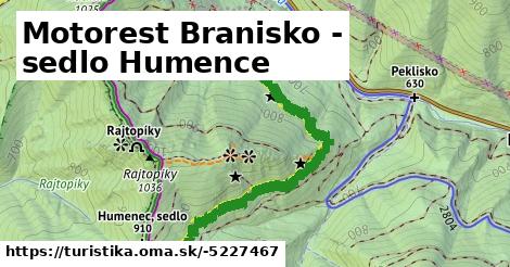 Motorest Branisko - sedlo Humence