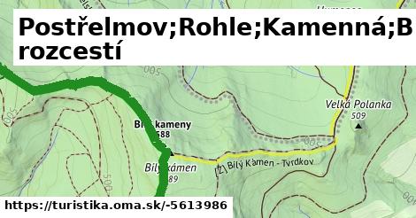 Postřelmov;Rohle;Kamenná;Bradlo rozcestí