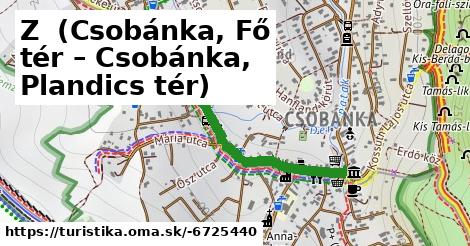 Z+ (Csobánka, Fő tér – Csobánka, Plandics tér)