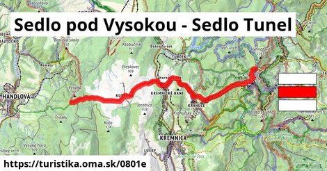 Sedlo pod Vysokou - Sedlo Tunel