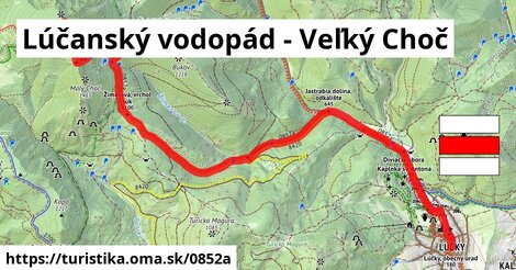 Lúčanský vodopád - Veľký Choč