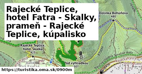 Rajecké Teplice, hotel Fatra - Skalky, prameň - Rajecké Teplice, kúpalisko