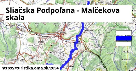 Sliačska Podpoľana - Malčekova skala