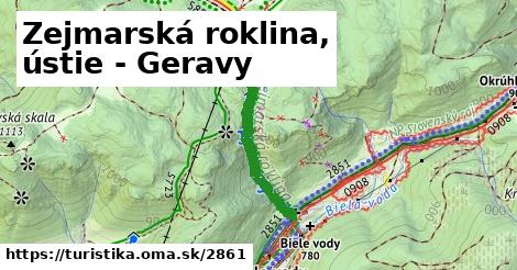 Zejmarská roklina, ústie - Geravy