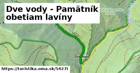 Dve vody - Pamätník obetiam lavíny