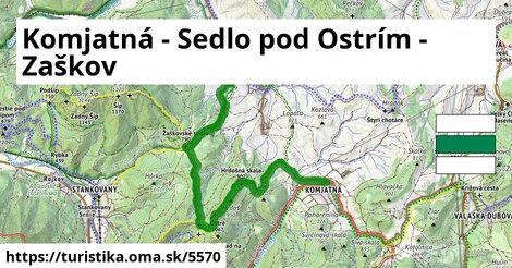 Komjatná - Sedlo pod Ostrím - Zaškov