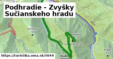 Podhradie - Zvyšky Sučianskeho hradu