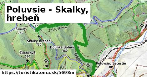 Poluvsie - Skalky, hrebeň