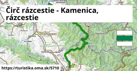 Čirč rázcestie - Kamenica, rázcestie