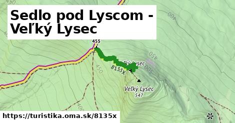 Sedlo pod Lyscom - Veľký Lysec