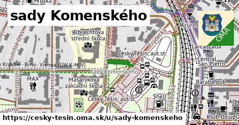 ilustrácia k sady Komenského, Český Těšín - 77 m