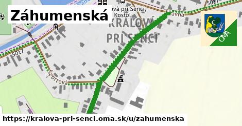 Záhumenská, Kráľová pri Senci