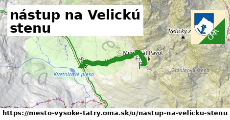 nástup na Velickú stenu, mesto Vysoké Tatry