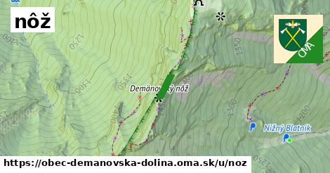 ilustrácia k nôž, obec Demänovská Dolina - 60 m