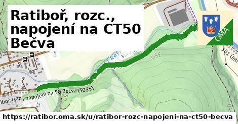 ilustrácia k Ratiboř, rozc., napojení na CT50 Bečva, Ratiboř - 1,12 km