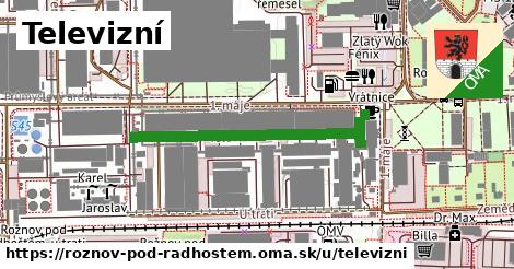 ilustrácia k Televizní, Rožnov pod Radhoštěm - 383 m