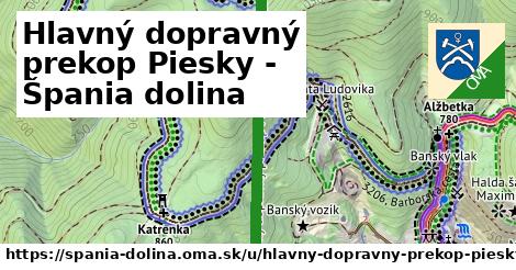 ilustrácia k Hlavný dopravný prekop Piesky - Špania dolina, Špania Dolina - 1,61 km